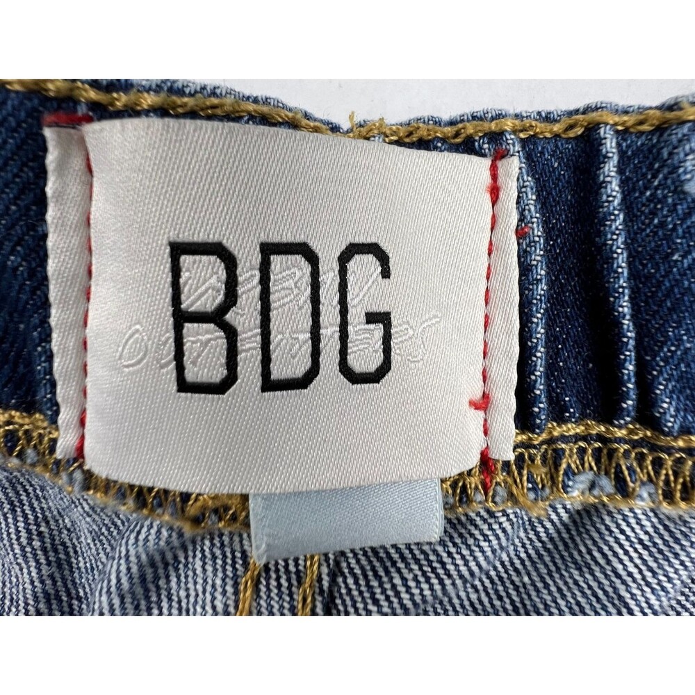 BDG Urban Outfitters Paperbag Waist Denim Shorts Womens S Blue High Rise Raw Hem - Picture 9 of 12